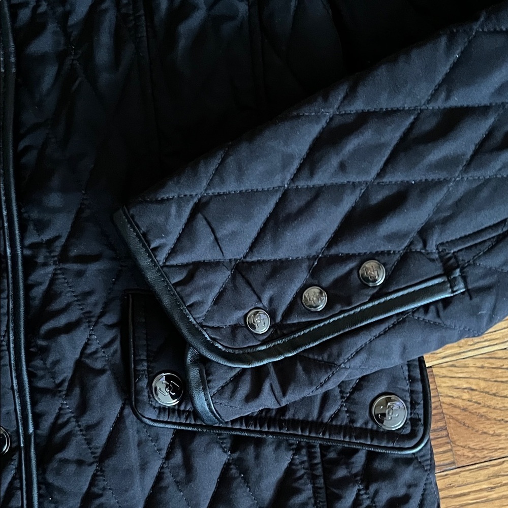 Chico's Black Quilted Button-Front Puffer Jacket - Picture 4 of 8